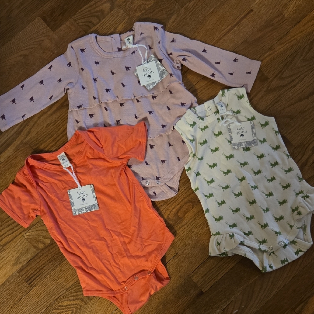 Kate Quinn Kids Bodysuit Set - Orange, Lavender, and Cream